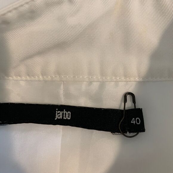 Jarbo Jacket Women 10/12 White Full Zip Snap Boxy Double Lined Structured Crop - Picture 10 of 15